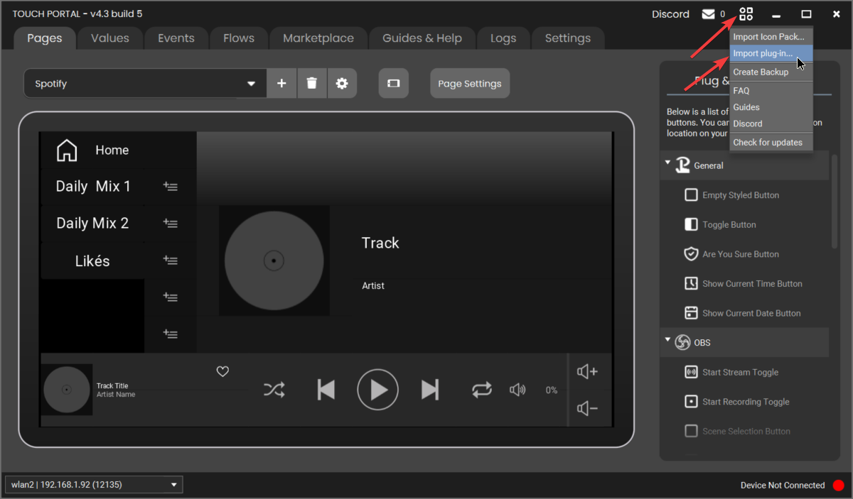 Installation du plugin